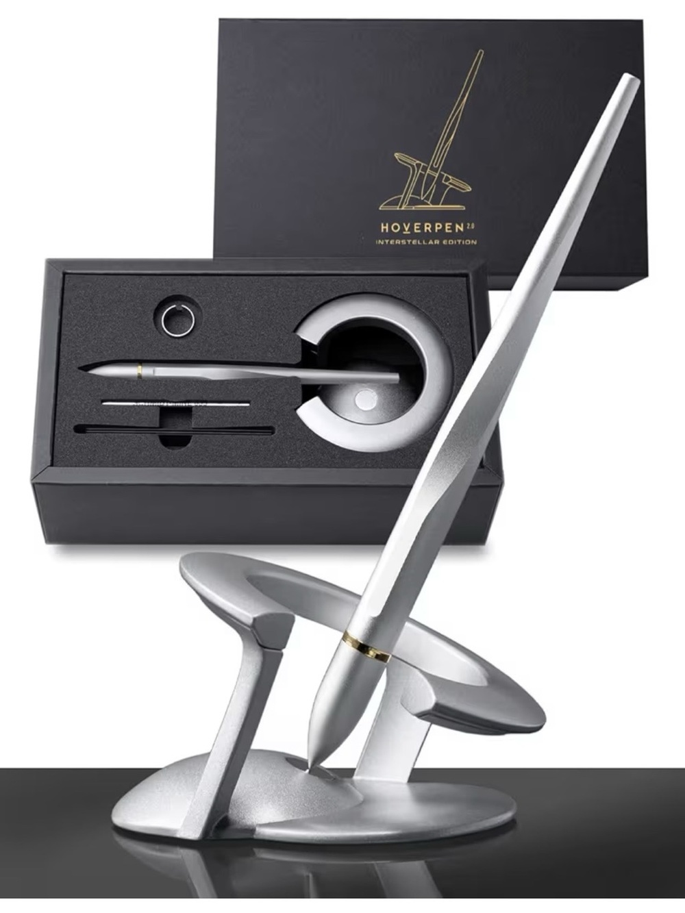 Novium Hoverpen Interstellar Edition Starlight Silver 18k Gold Plated Floating